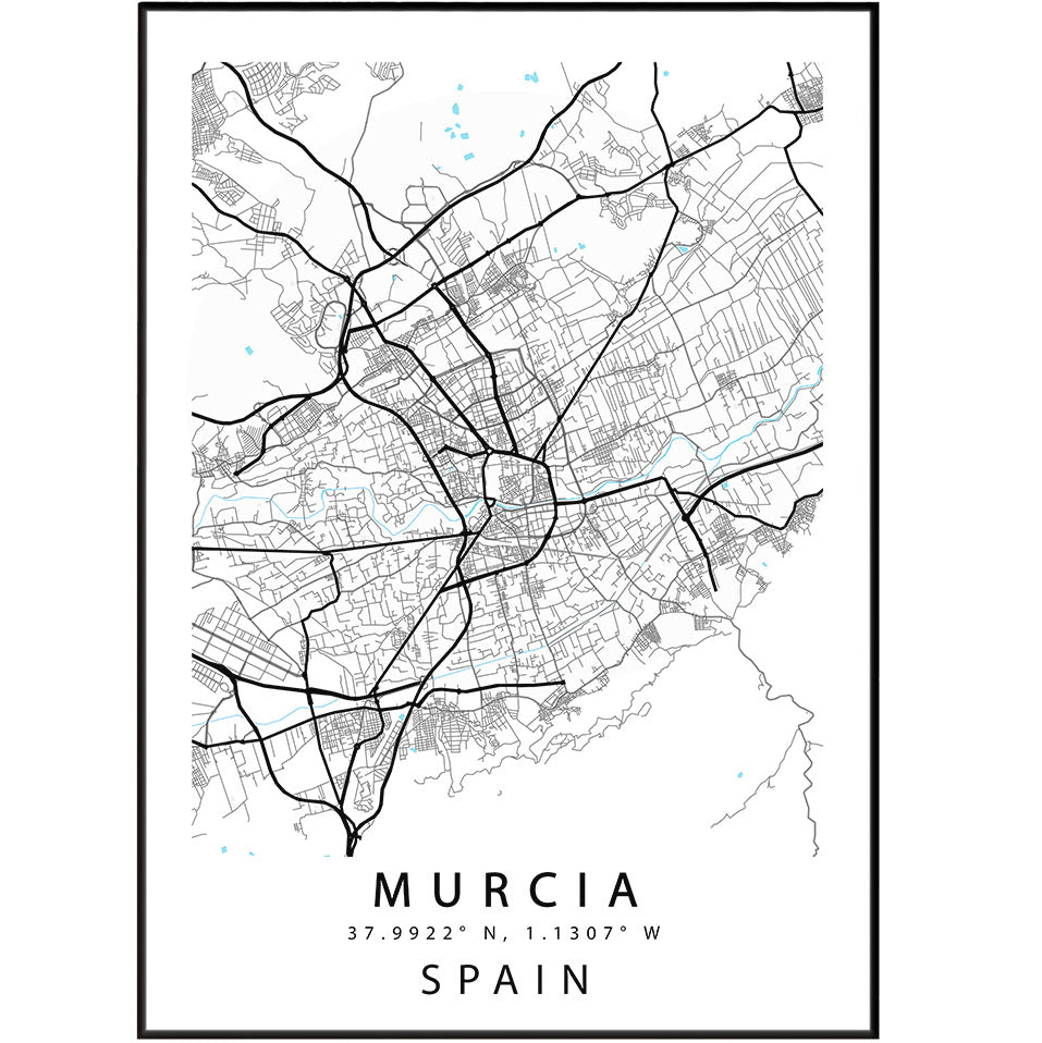 This Murcia Spain Map Print is a unique piece of art that will enhance any room. From the large range of sizes to the custom map design, this poster is a perfect addition to your home decor. Explore the streets of Murcia with this artistic map print created by a local artist. 98types