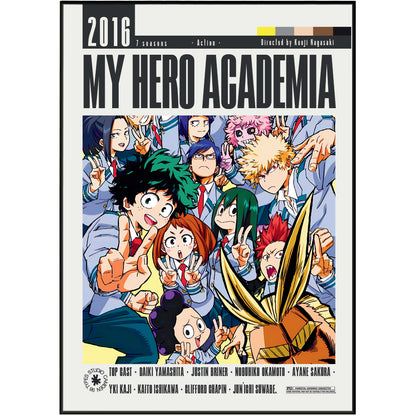 My Hero Academia 2016 3-canon comic book cover, featuring a colorful illustration of various anime characters from the series in a school setting, with the title 'MY HERO ACADEMIA' in bold black letters at the top.