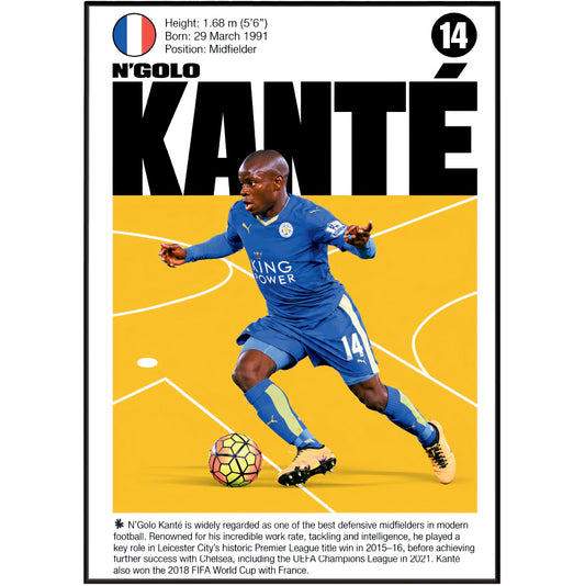  N'Golo Kanté football poster – Midfield Maestro – 98types
