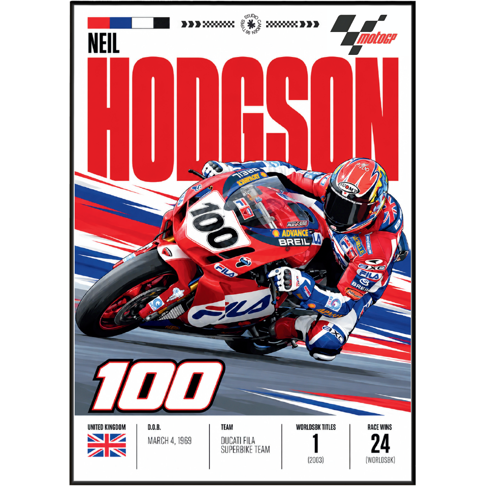 Neil Hodgson Poster | WSBK Champion Wall Art | 98types