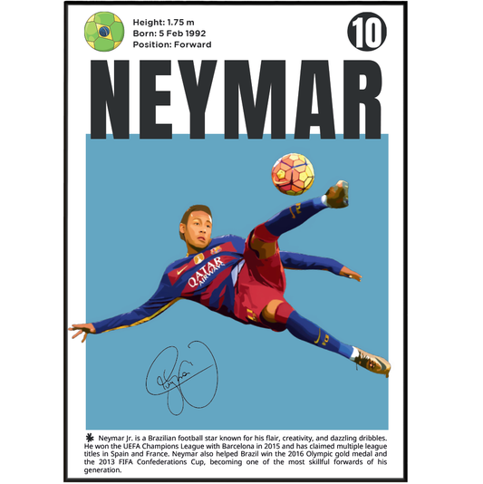 Neymar 10 Football Posters