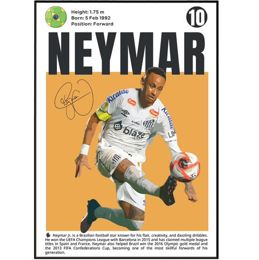 Neymar N 10 Football Posters