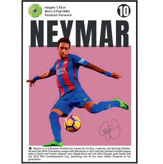 Neymar N10 Football Poster