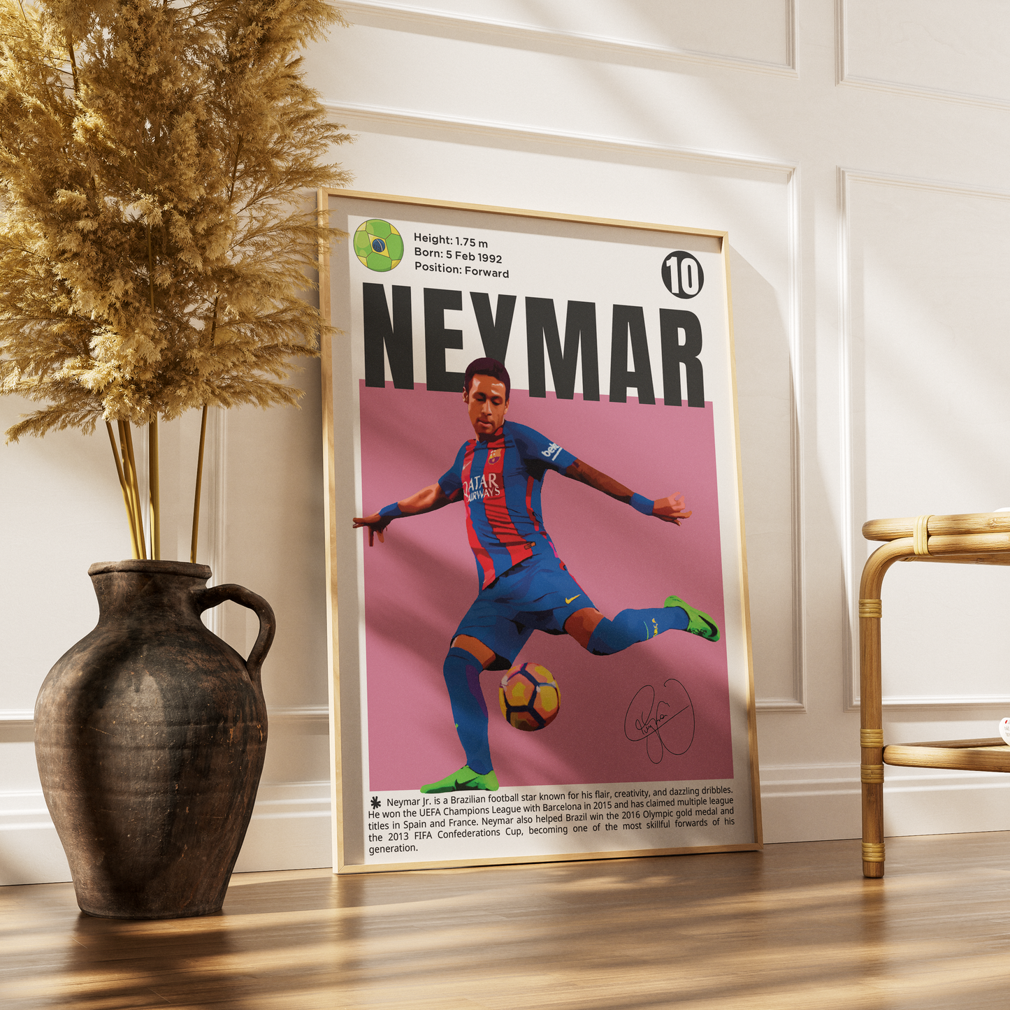 Neymar N10 Football Poster