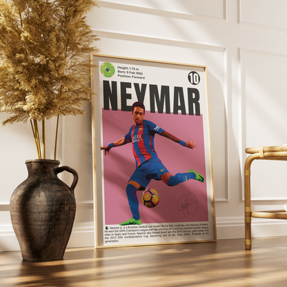 Neymar N10 Football Poster