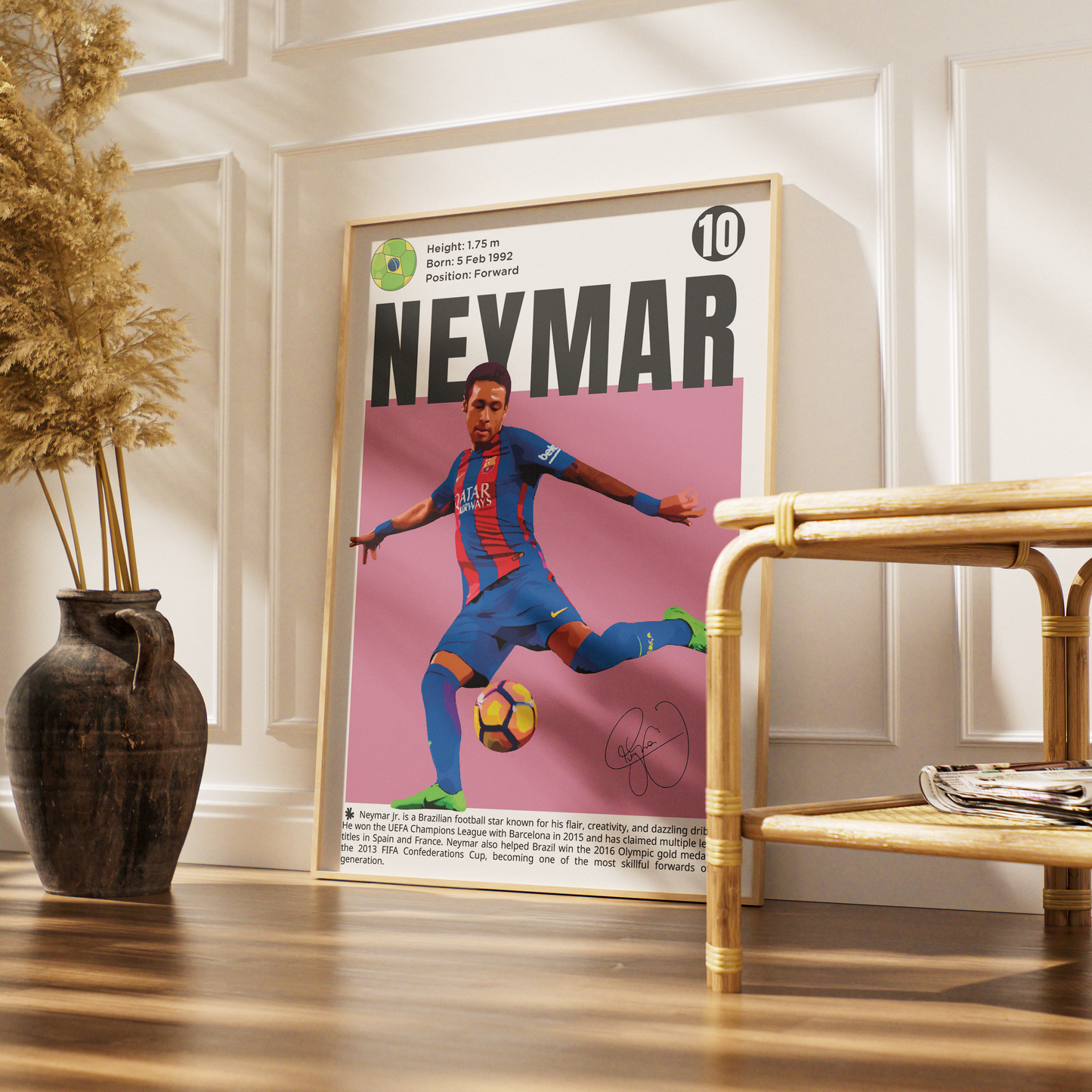 Neymar N10 Football Poster