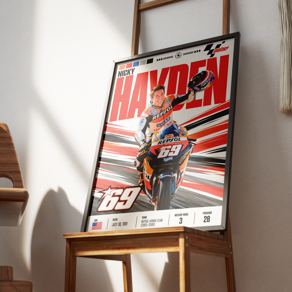 Nicky Hayden Kentucky Kid #69 MotoGP world champion poster