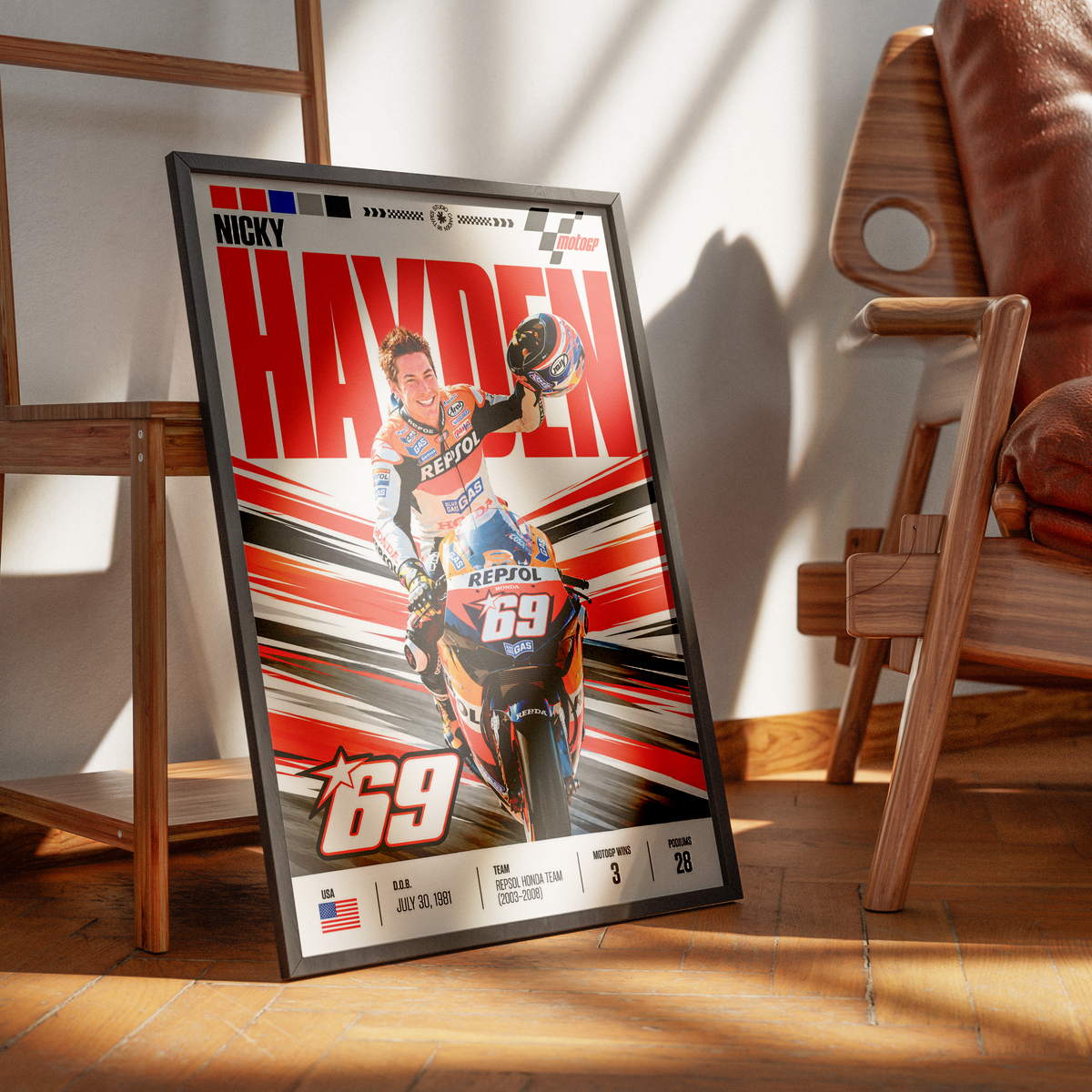 Nicky Hayden Kentucky Kid #69 MotoGP world champion poster