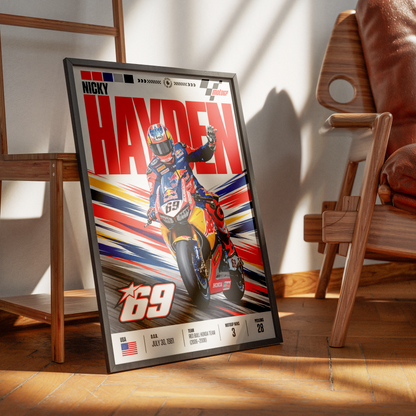 Nicky Hayden Kentucky Kid #69 MotoGP world champion poster