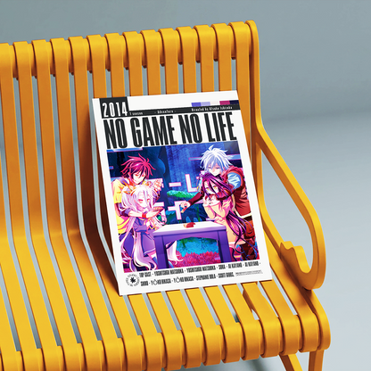 No Game No Life anime poster — Sora Shiro Blank Disboard isekai game minimalist wall art print UK