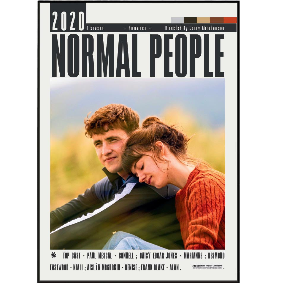 Normal People BBC Three TV series poster — Connell Marianne Sally Rooney wall art print UK
