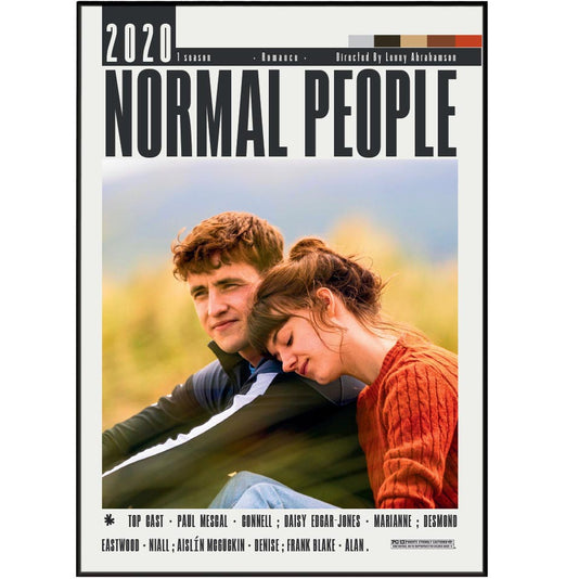 Normal People BBC Three TV series poster — Connell Marianne Sally Rooney wall art print UK
