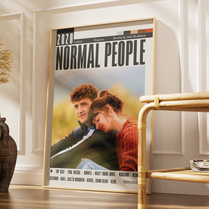 Normal People BBC Three TV series poster — Connell Marianne Sally Rooney wall art print UK
