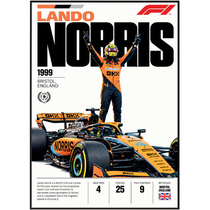 Lando Norris McLaren Formula 1 world champion poster by 98types