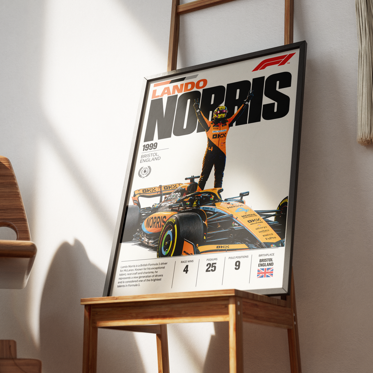 Lando Norris McLaren Formula 1 world champion poster by 98types