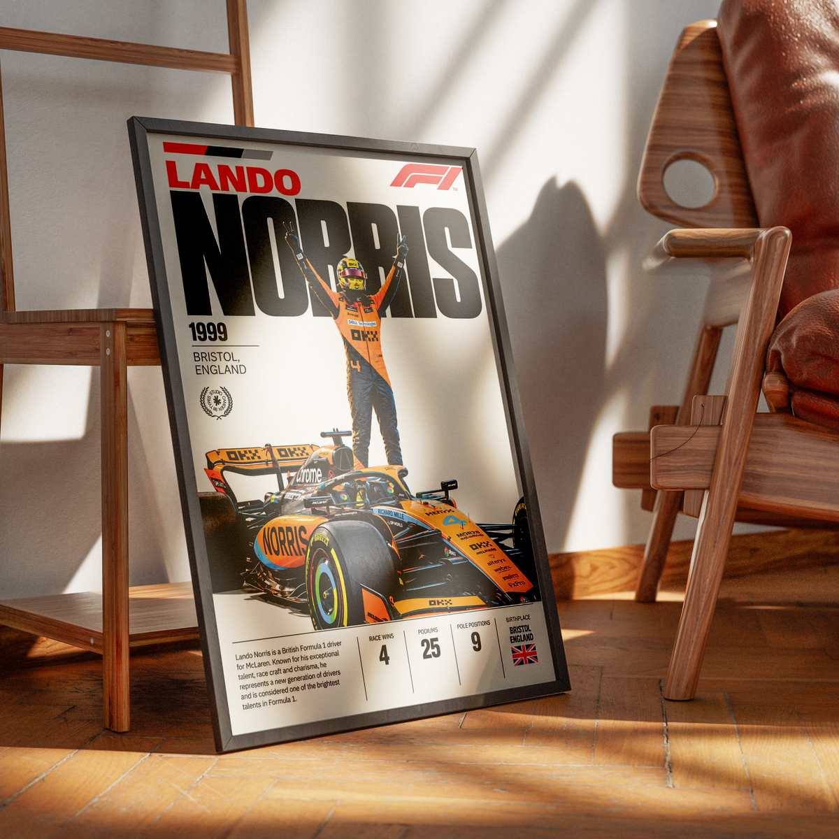 Lando Norris McLaren Formula 1 world champion poster by 98types