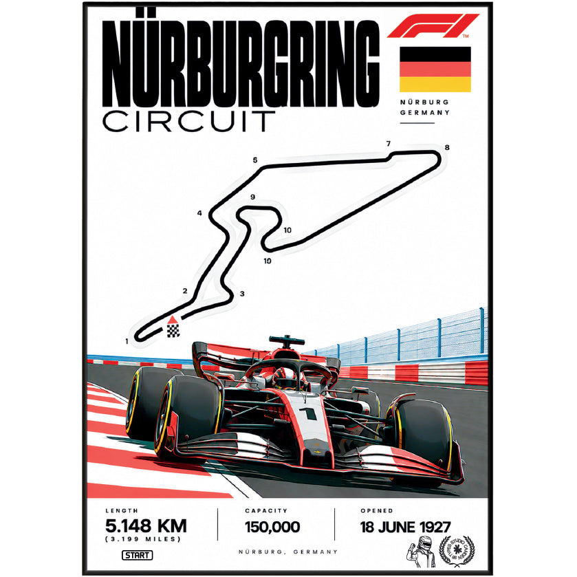 Nurburgring German Grand Prix F1 track poster by 98types