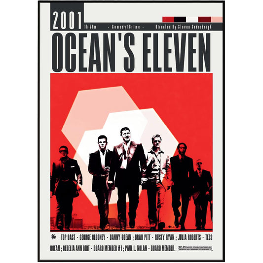 Ocean's Eleven 2001 minimalist movie poster art print UK