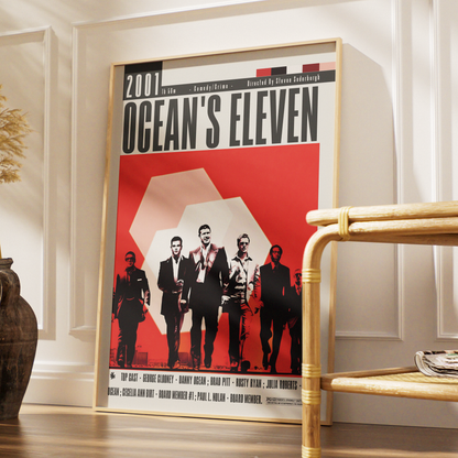 Ocean's Eleven 2001 minimalist movie poster art print UK