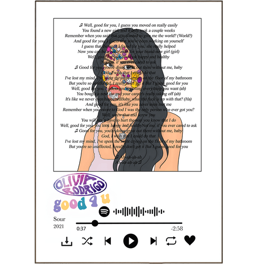 Olivia Rodrigo Good 4 U song lyrics art print poster UK