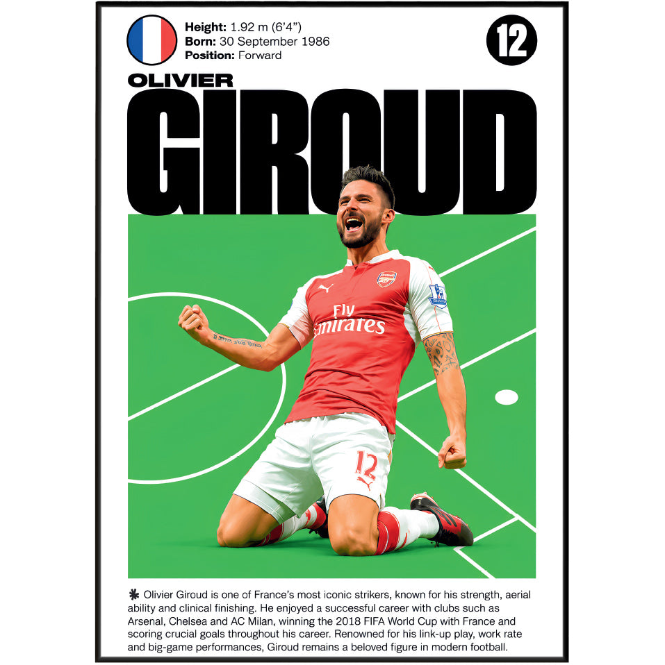 Olivier Giroud football poster – Olivier Giroud Football Profile Poster – 98types