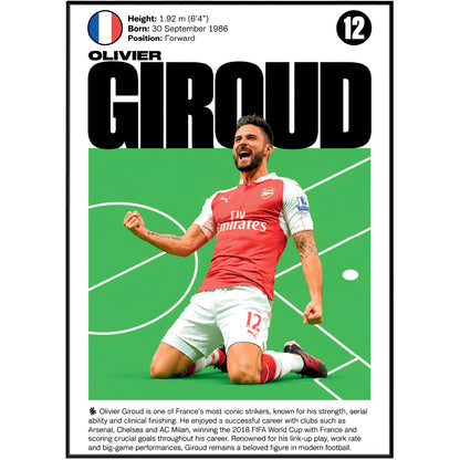 Olivier Giroud football poster – Olivier Giroud Football Profile Poster – 98types