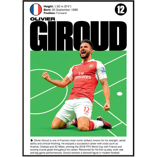 Olivier Giroud football poster – Olivier Giroud Football Profile Poster – 98types