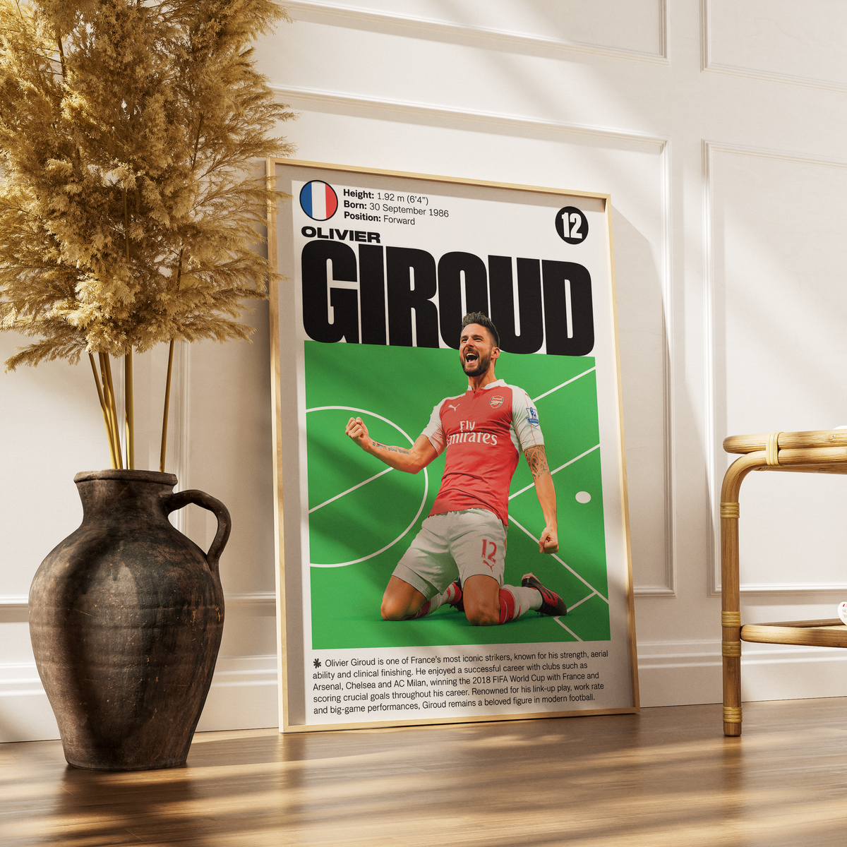 Olivier Giroud football poster – Olivier Giroud Football Profile Poster – 98types