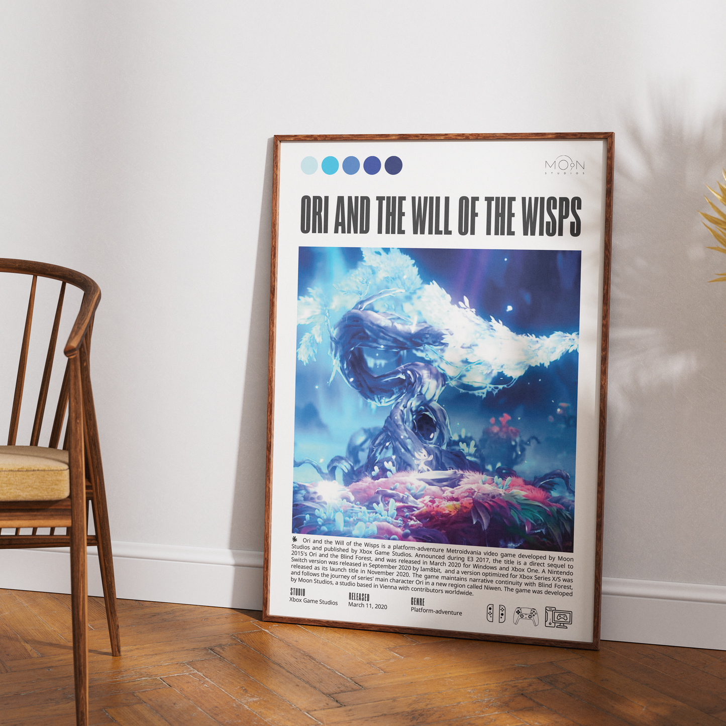 Ori and the Will of the Wisps 2020 game poster — Moon Studios platformer wall art print UK
