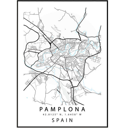 Explore the vibrant city of Pamplona with our custom map art print. Showcase your love for travel and add an artistic touch to your home decor. Available in a variety of sizes, our posters make great wall decor for any living space. Discover new designs from a local artist and bring a piece of Pamplona into your home.