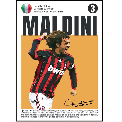 Paolo Maldini Football Poster