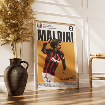 Paolo Maldini Football Poster