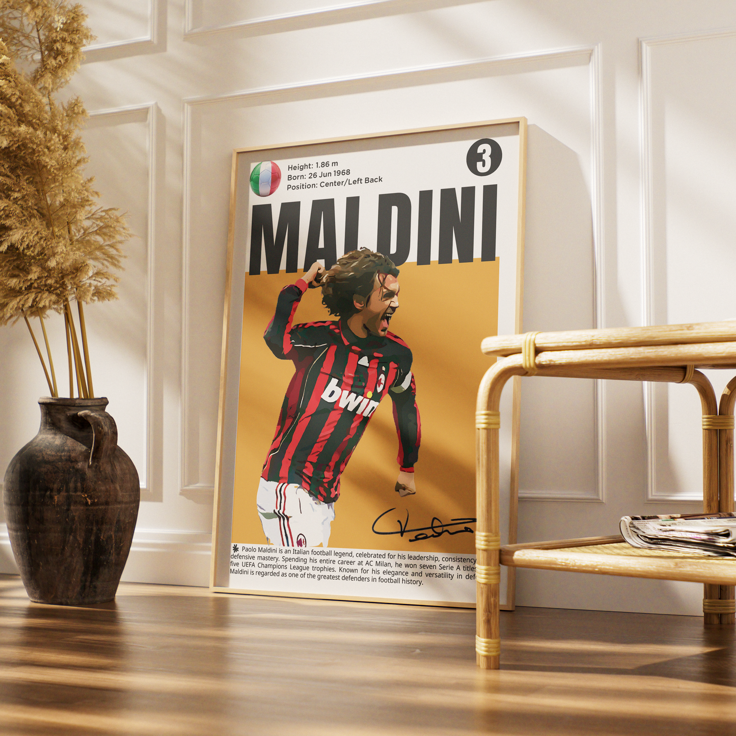 Paolo Maldini Football Poster