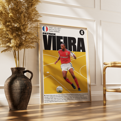 Patrick Vieira football poster – Arsenal Midfield Legend – 98types