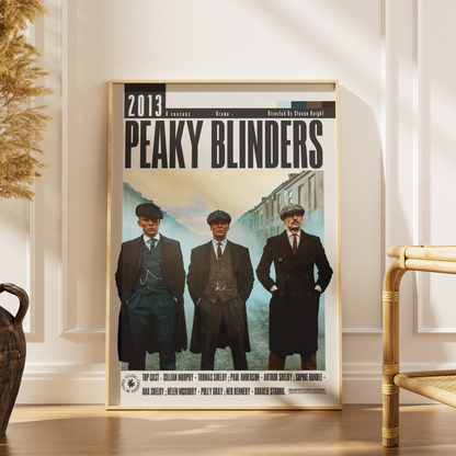 Peaky Blinders BBC TV series poster print UK — Cillian Murphy Tommy Shelby by order Birmingham gang wall art 260gsm printed in England Camden Market