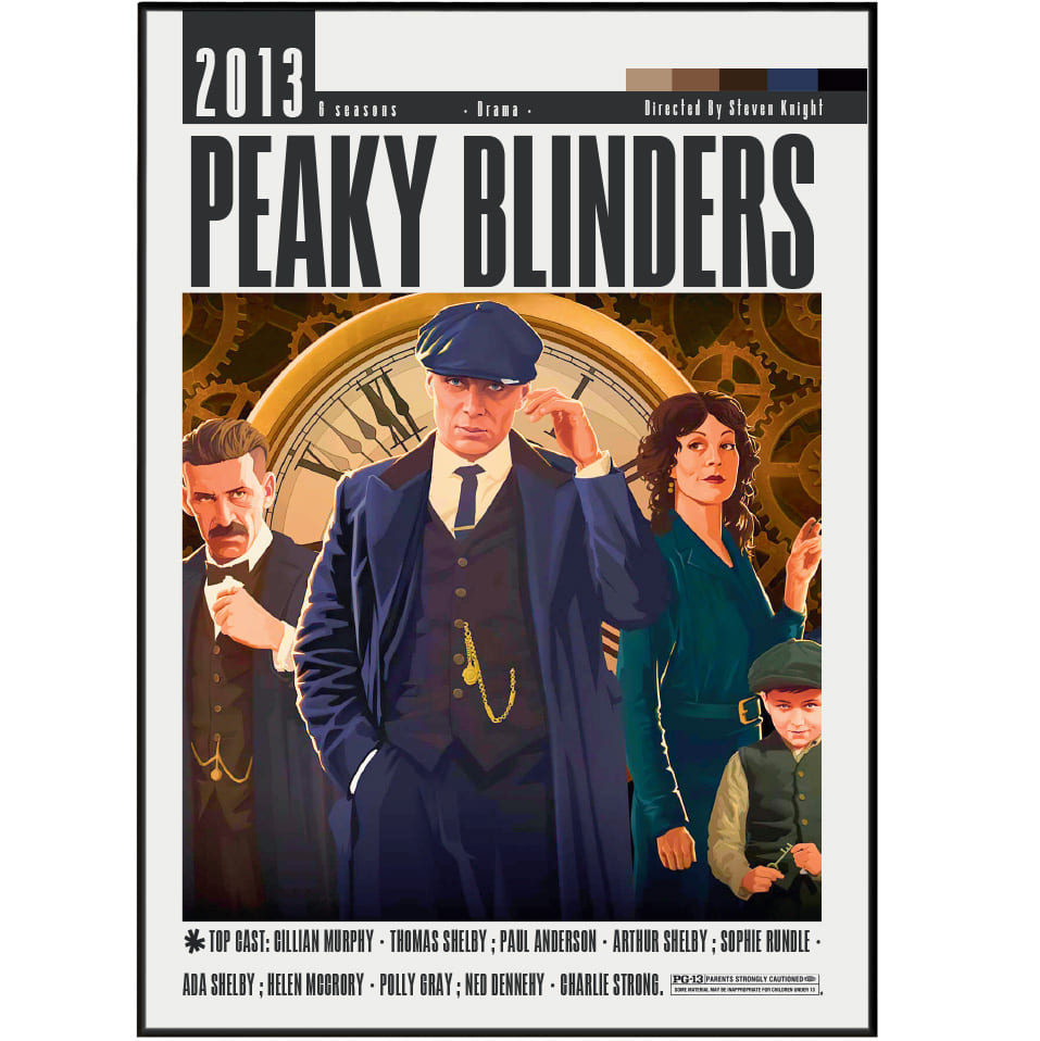 Peaky Blinders BBC TV series poster print UK — Cillian Murphy Tommy Shelby by order Birmingham gang wall art 260gsm printed in England Camden Market