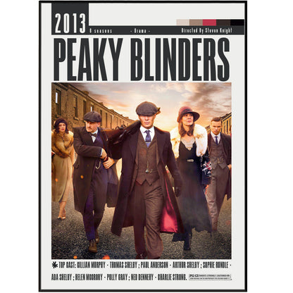 Peaky Blinders BBC TV series poster print UK — Cillian Murphy Tommy Shelby by order Birmingham gang wall art 260gsm printed in England Camden Market