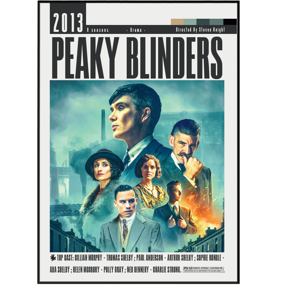 Peaky Blinders BBC TV series poster print UK — Cillian Murphy Tommy Shelby by order Birmingham gang wall art 260gsm printed in England Camden Market