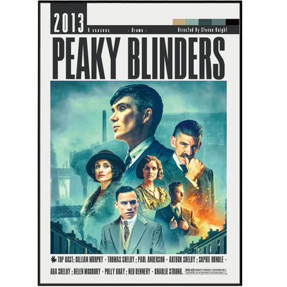 Peaky Blinders BBC TV series poster print UK — Cillian Murphy Tommy Shelby by order Birmingham gang wall art 260gsm printed in England Camden Market