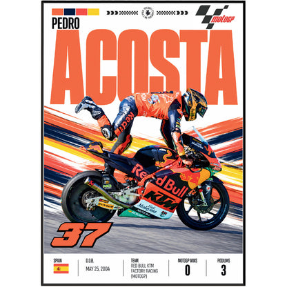 Pedro Acosta Mazarron Shark #37 MotoGP poster by 98types