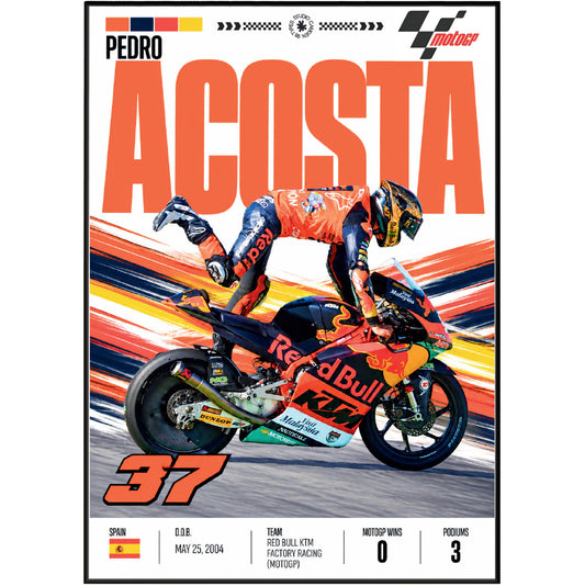 Pedro Acosta Mazarron Shark #37 MotoGP poster by 98types