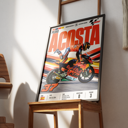 Pedro Acosta Mazarron Shark #37 MotoGP poster by 98types