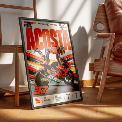 Pedro Acosta Mazarron Shark #37 MotoGP poster by 98types