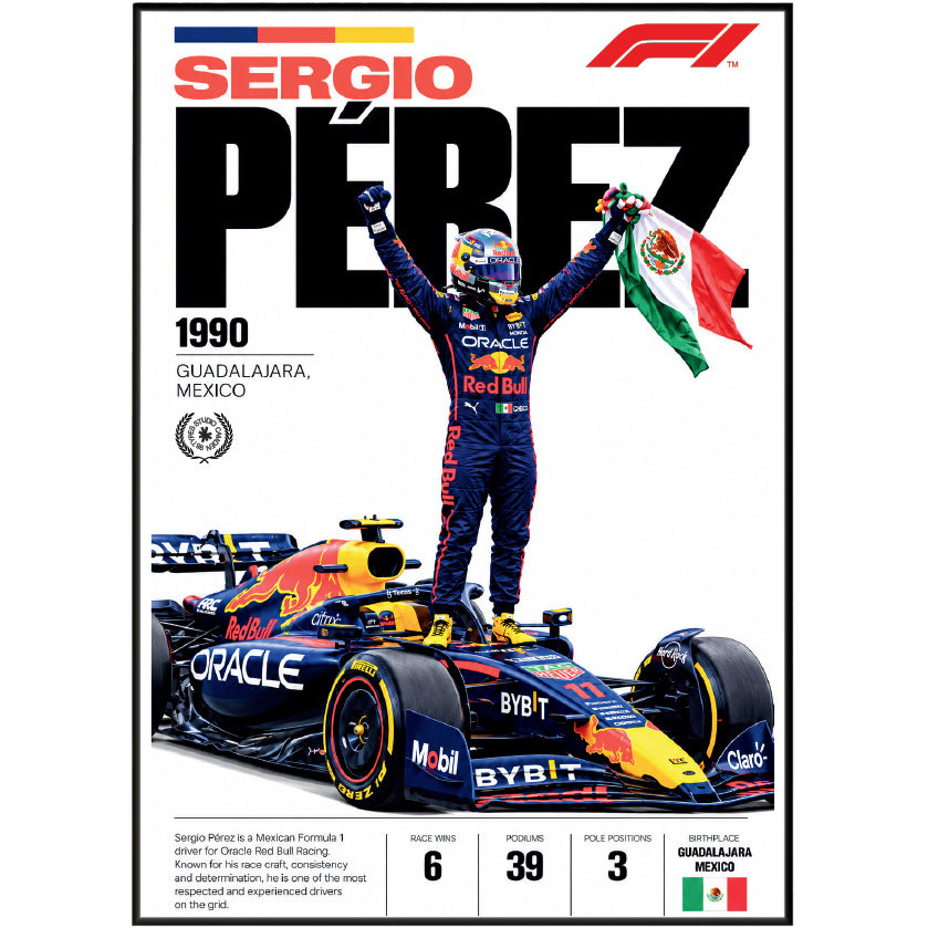 Sergio Perez Checo Mexican Formula 1 driver poster by 98types