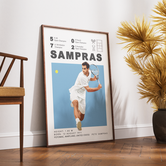 Pete Sampras Wimbledon tennis Grand Slam legend poster wall art print UK