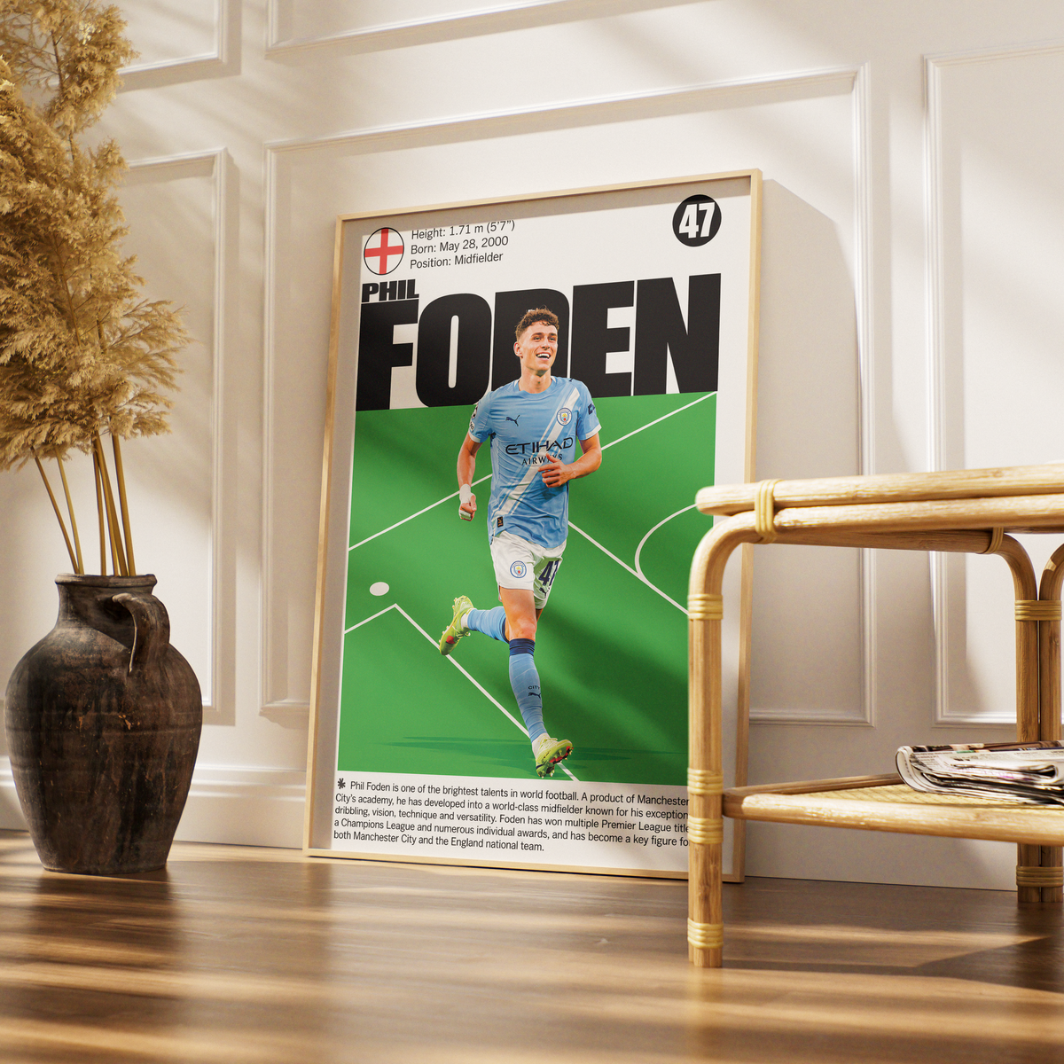 Phil Foden football poster – Phil Foden Manchester City Poster – 98types