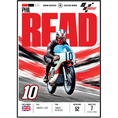 Phil Read Prince of Speed vintage motorcycle world champion poster