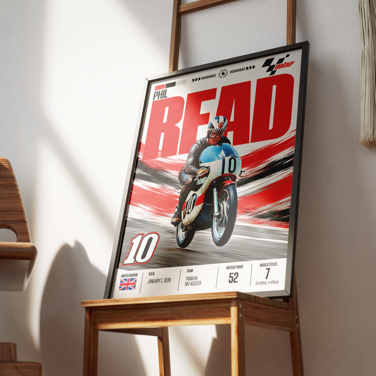 Phil Read Prince of Speed vintage motorcycle world champion poster