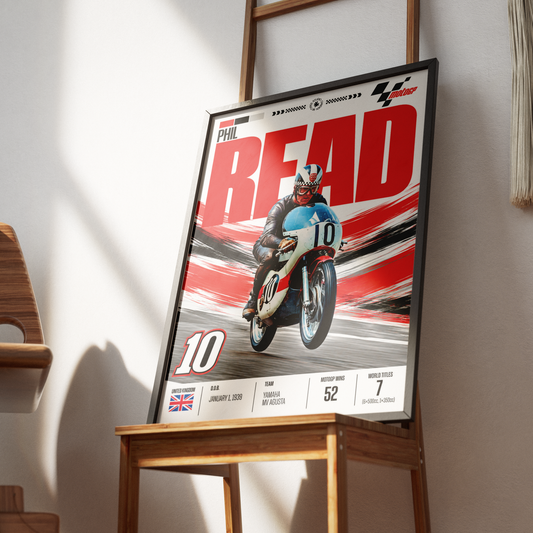 Phil Read Prince of Speed vintage motorcycle world champion poster