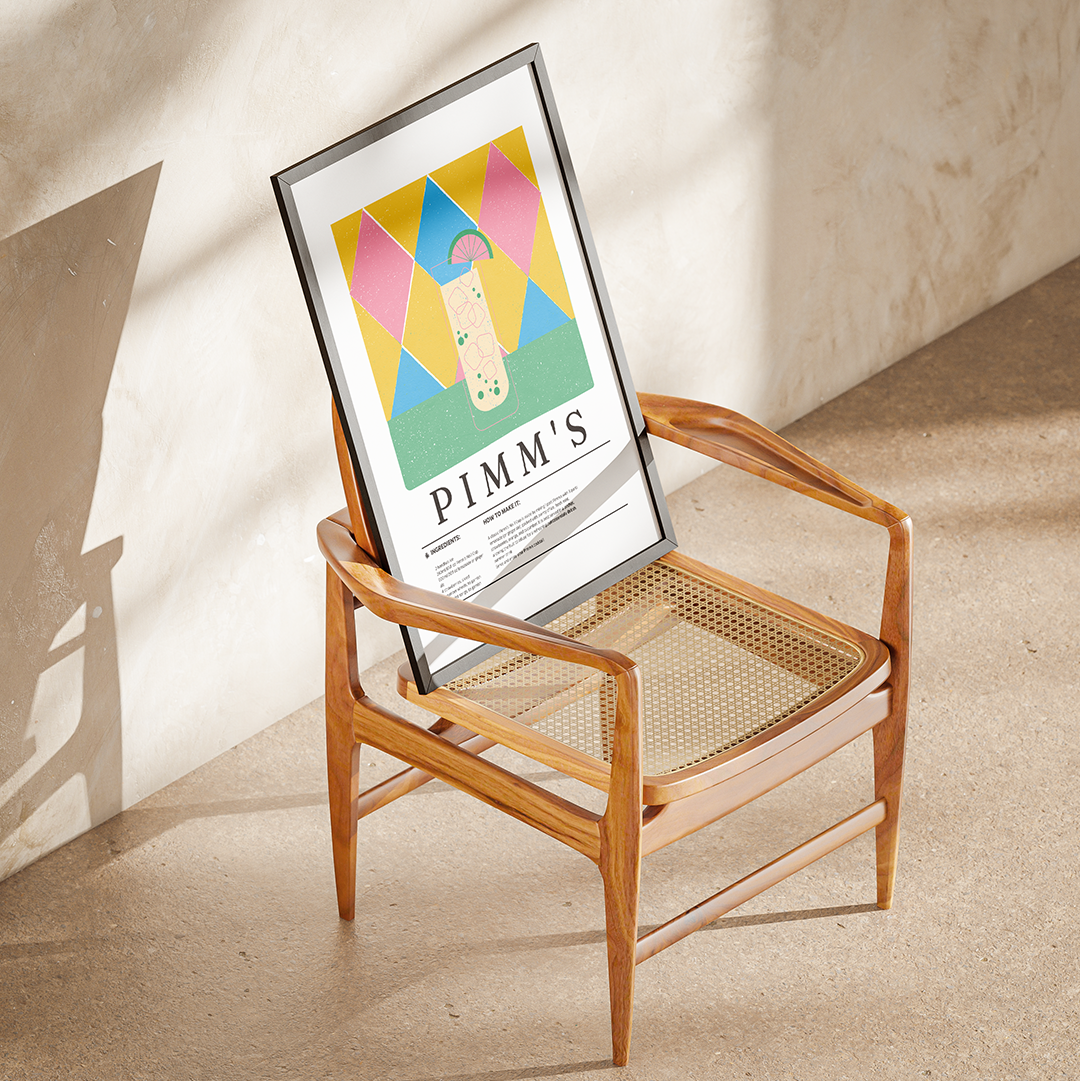 Pimm's Cocktail Poster | Minimalist Wall Art Print UK